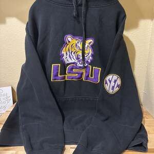 LSU Tigers Blue 84 Top Level Split Fleece Hoodie Black XL